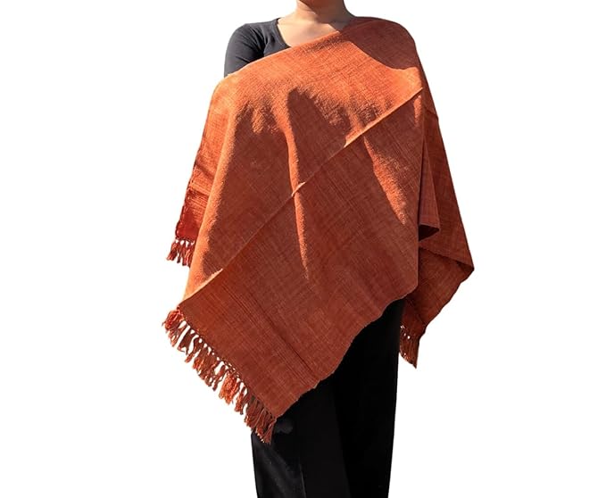 Eri Weave Hand Woven Organically Dyed Eri Silk Stole Plain (Pre- Order)