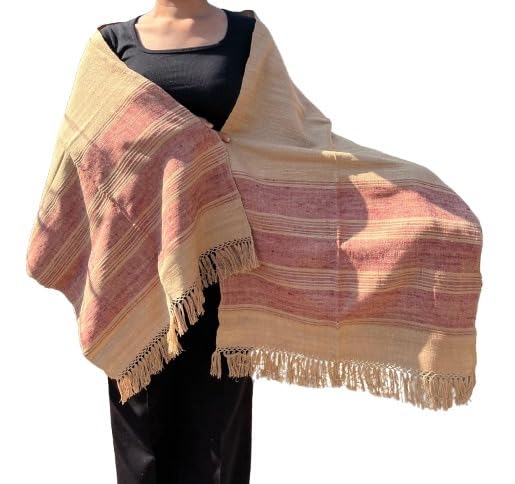 Handwoven Eri Silk Stole – Soft, Sustainable & Elegantly Striped For Women