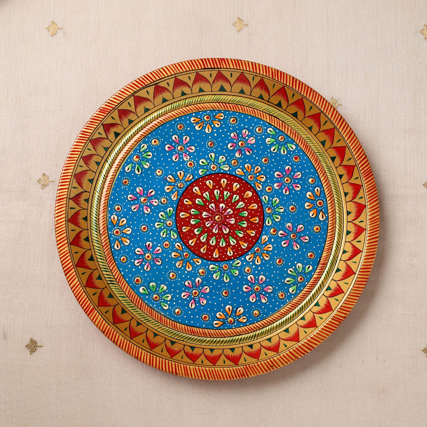 Handpainted Stainless Steel Pooja Thali, Kalash & Bowl