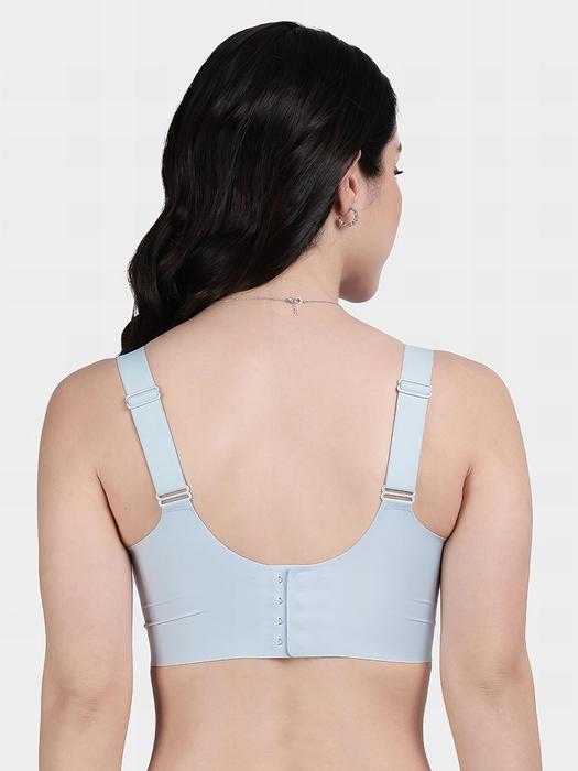 Shyle Pale Blue Scallop Neckline Padded Seamless Bra