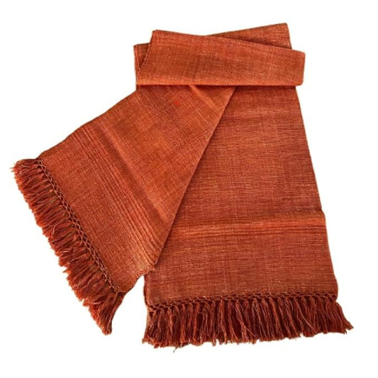 Eri Weave Hand Woven Organically Dyed Eri Silk Stole Plain (Pre- Order)