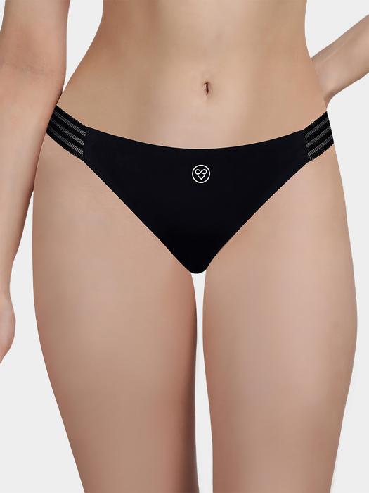 Susie Black Beauty Solid Seamless Bikini Panty – Low Waist, Invisible Fit