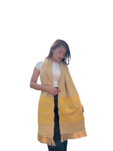 Handwoven Eri Silk All Season Muffler – Soft, Sustainable & Striped Elegance For Women