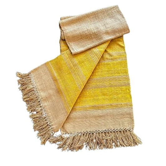Eri Weave Handwoven Eri Silk Women's & Ladies Stole Soft Texture And Sustainable Eco-friendly EriSilk Stole with Stripe
