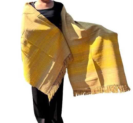 Eri Weave Handwoven Eri Silk Women's & Ladies Stole Soft Texture And Sustainable Eco-friendly EriSilk Stole with Stripe
