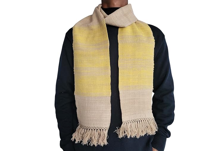 Handwoven Eri Silk All Season Muffler – Soft, Sustainable & Striped Elegance For Women