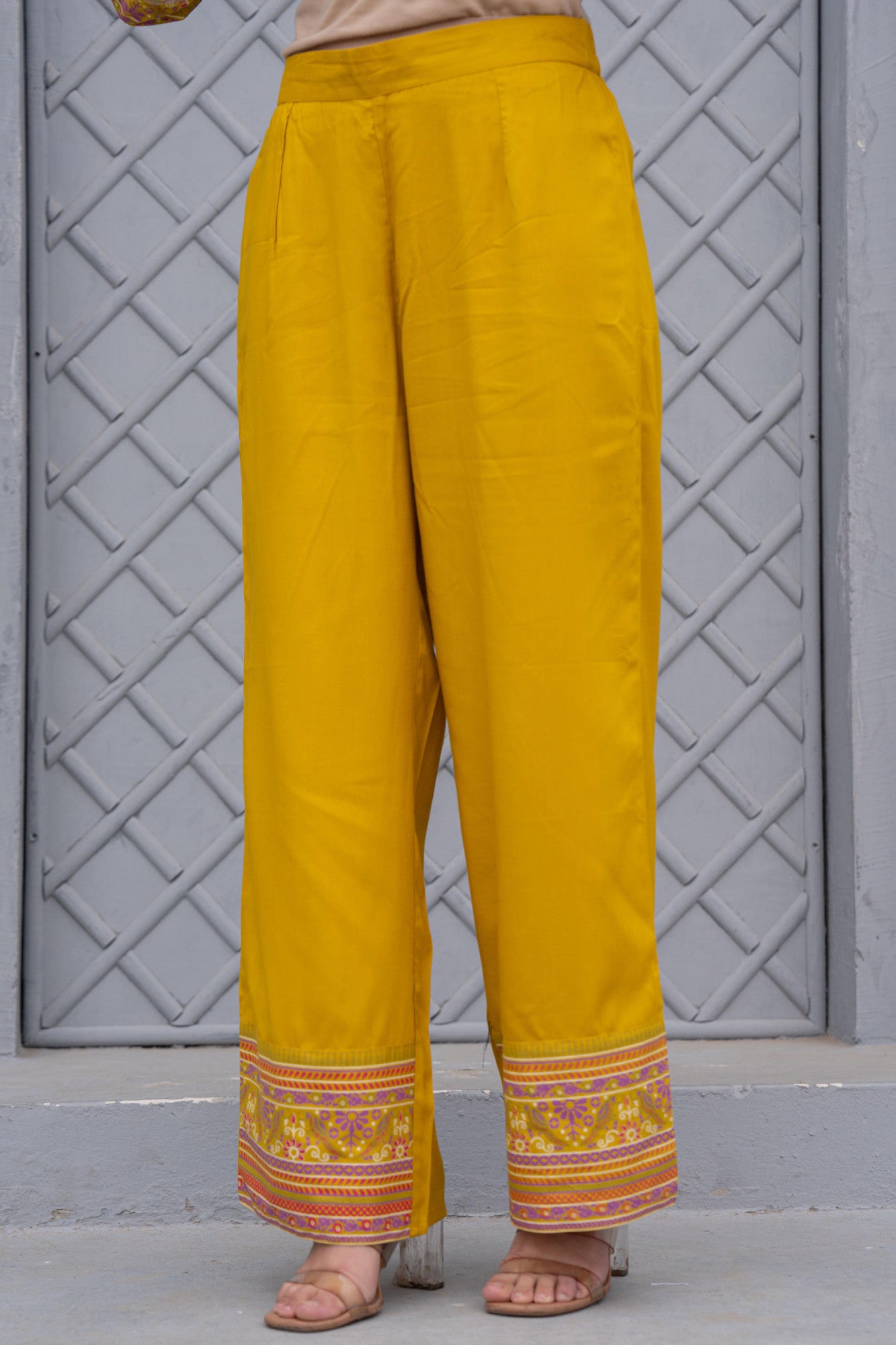 Mustard Bloom – Floral Cotton Kurta Set with Exquisite Thread & Mirror Work