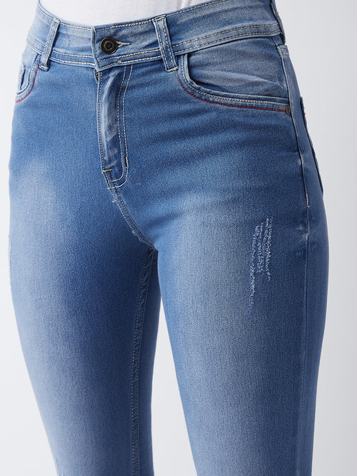Women's Blue Skinny Fit High Rise Denim Jeans
