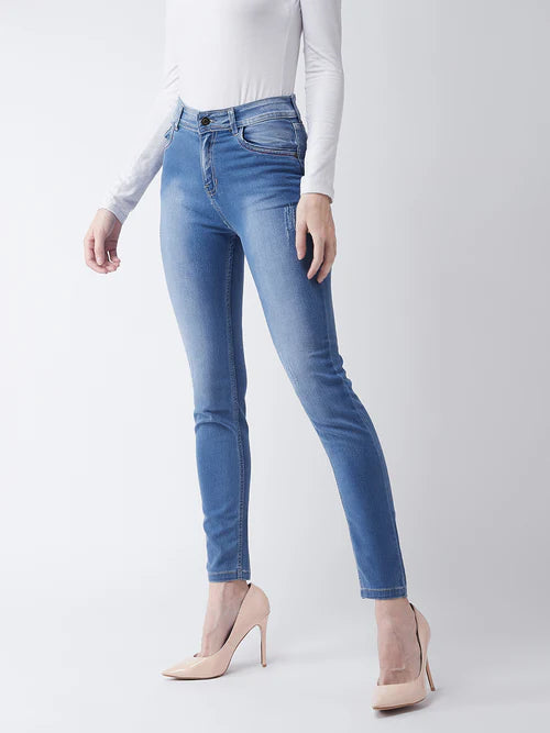 Women's Blue Skinny Fit High Rise Denim Jeans