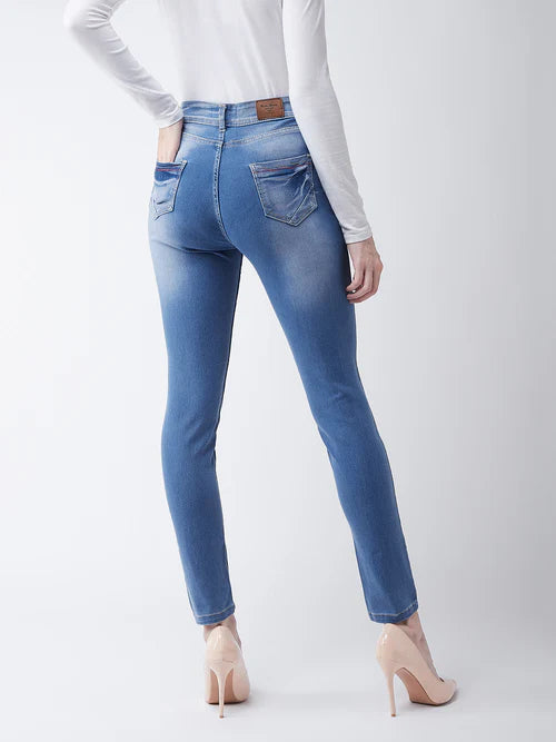 Women's Blue Skinny Fit High Rise Denim Jeans