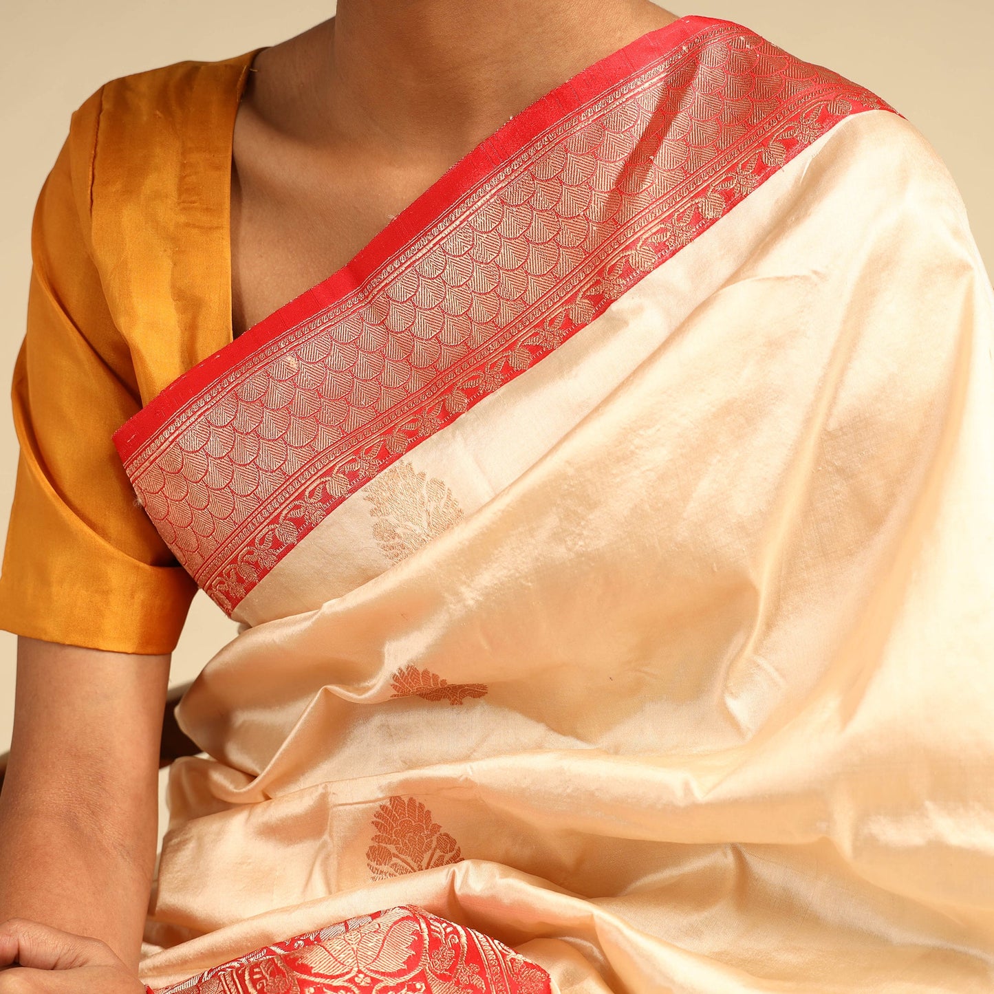 Banarasi Pure Katan Silk Handloom Saree with Kaduwa Zari Buti