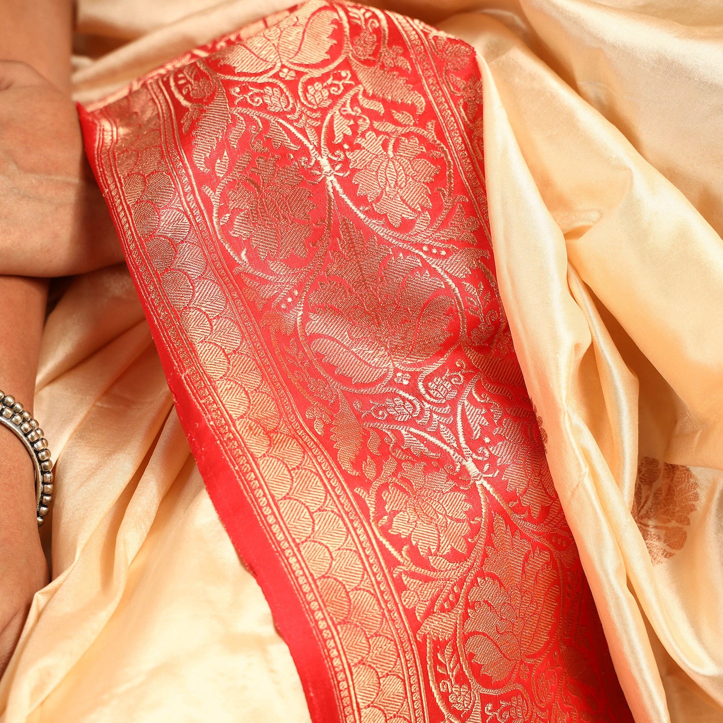 Banarasi Pure Katan Silk Handloom Saree with Kaduwa Zari Buti