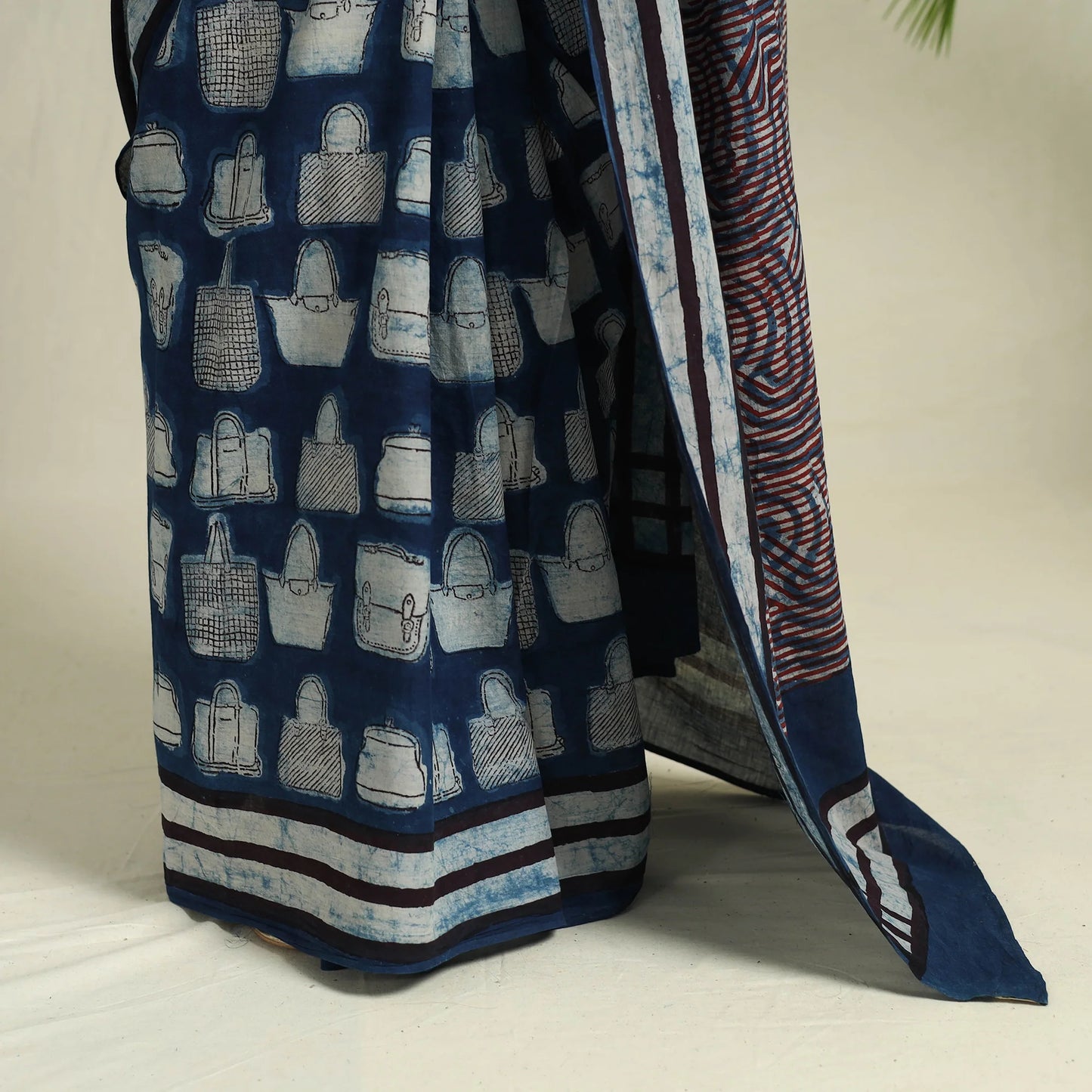 Blue Bindaas Art Natural Dyed Cotton Block Print Saree