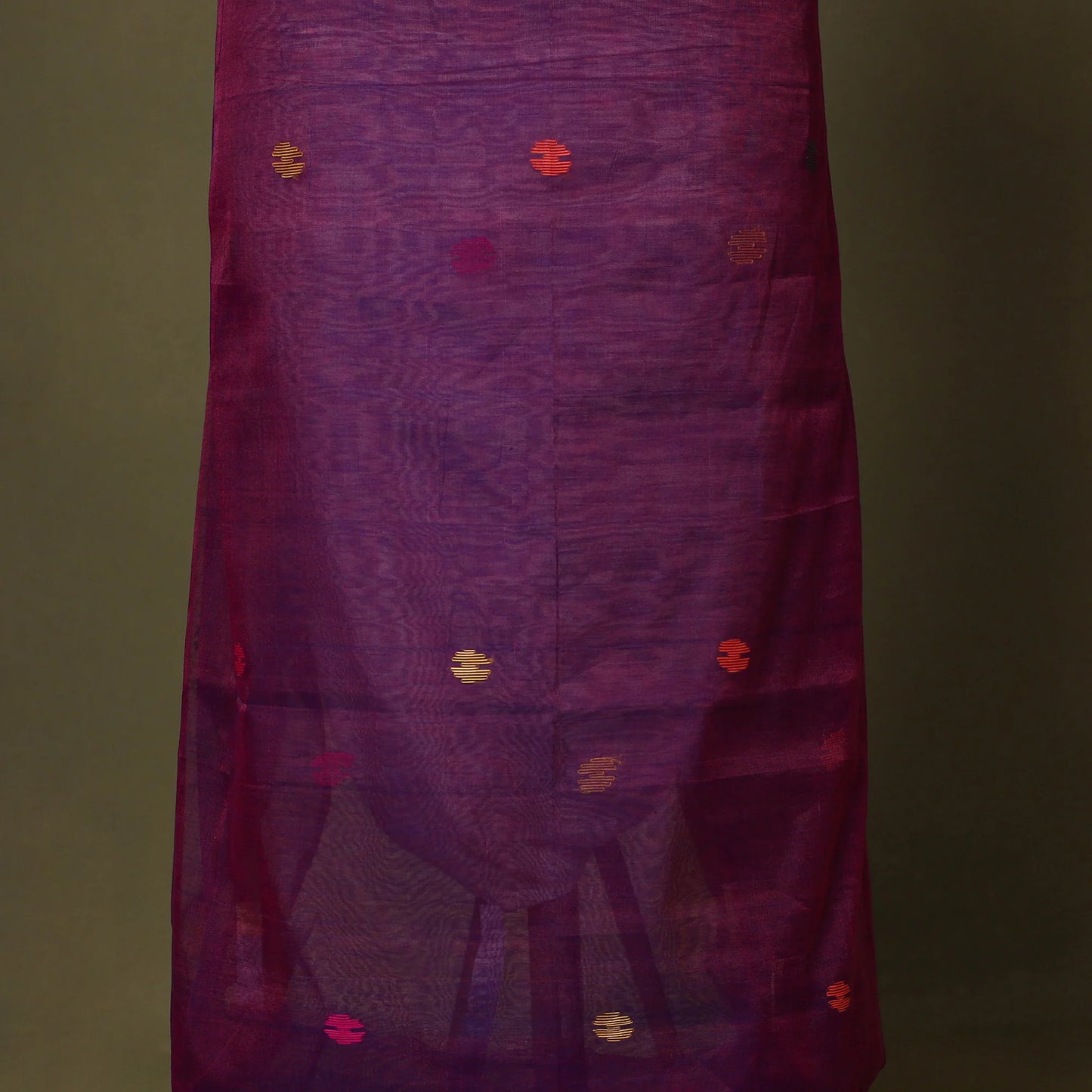 Purple Phulia Jamdani Handloom Mulberry Silk Dress Material – 2 Piece Set
