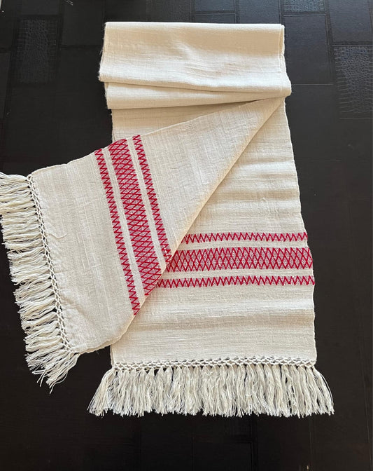Cream Colored Handwoven Eri Silk Stole – Soft, Sustainable & Elegantly Striped For Women (Pre-Order)
