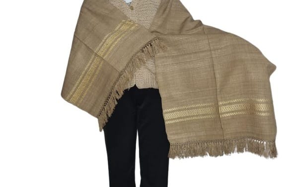 Handwoven Eri Silk Stole – Soft, Sustainable & Elegantly Striped For Women