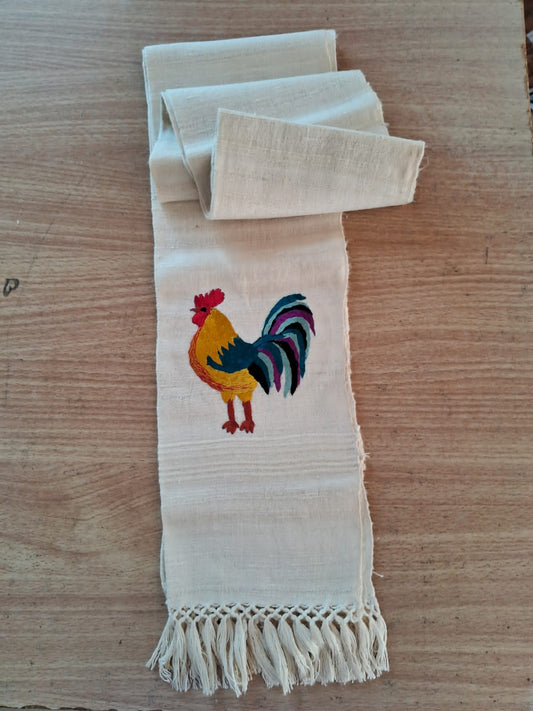 Rooster Handwoven Eri Silk White All Season Stole – Soft & Sustainable  For Women